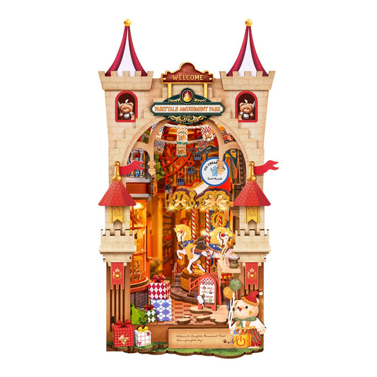 Fairytale Amusement Park book nook kit by Rolife – castle gate and carousel