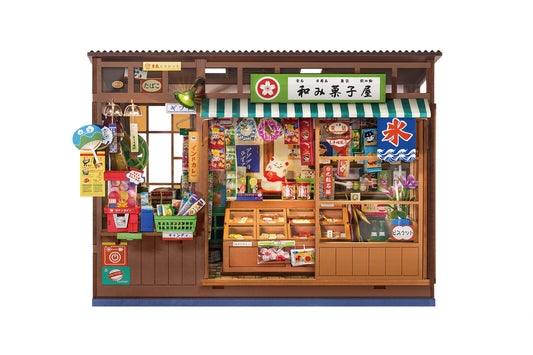 Nostalgic Corner Shop book nook kit by Rolife – retro Japanese sweet shop